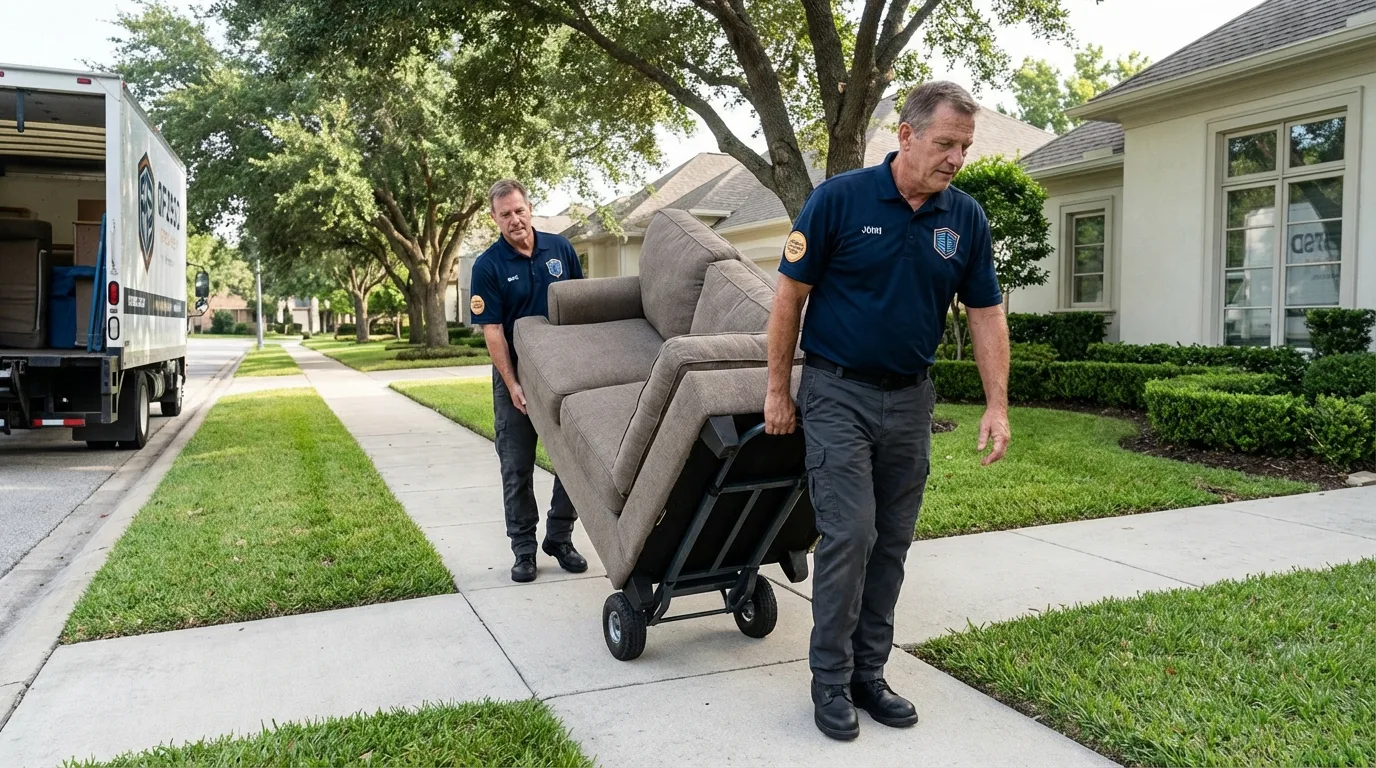 Local residential moving crew loading furniture in Port Aransas, TX